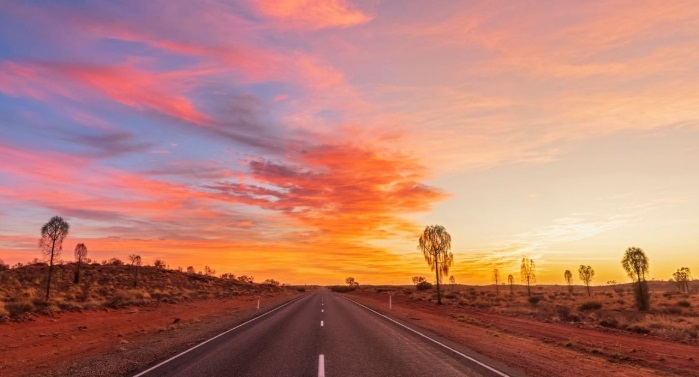 iconic outback road flinders range