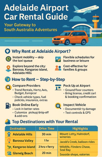 infographic Navigating Adelaide Airport: The Ultimate Car Rental Guide for Your South Australia Adventure