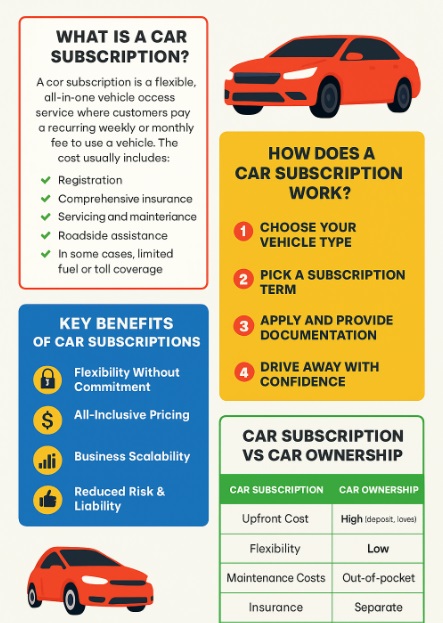 infographic how car subscriptions work explained