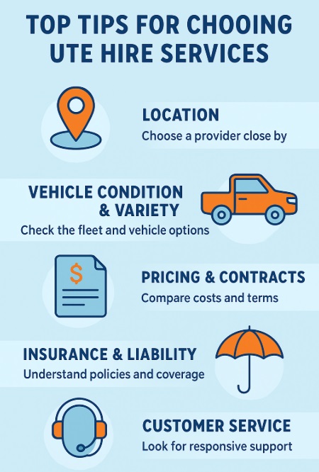 infographic Top Tips for Choosing Ute Hire Services in Australia