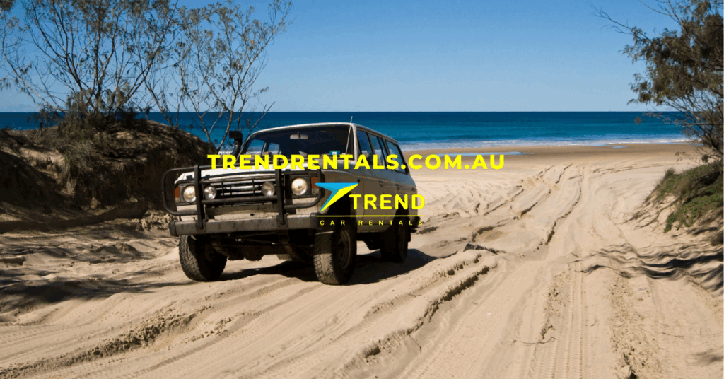 australian beach with 4wd