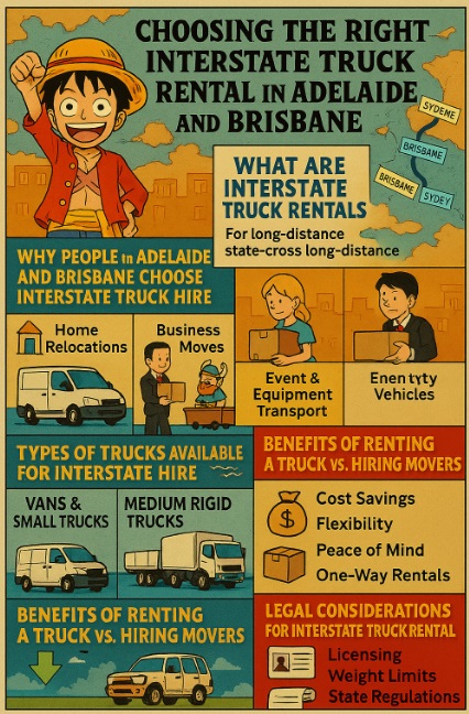 infographic choosing the right interstate truck rental in adelaide and brisbane