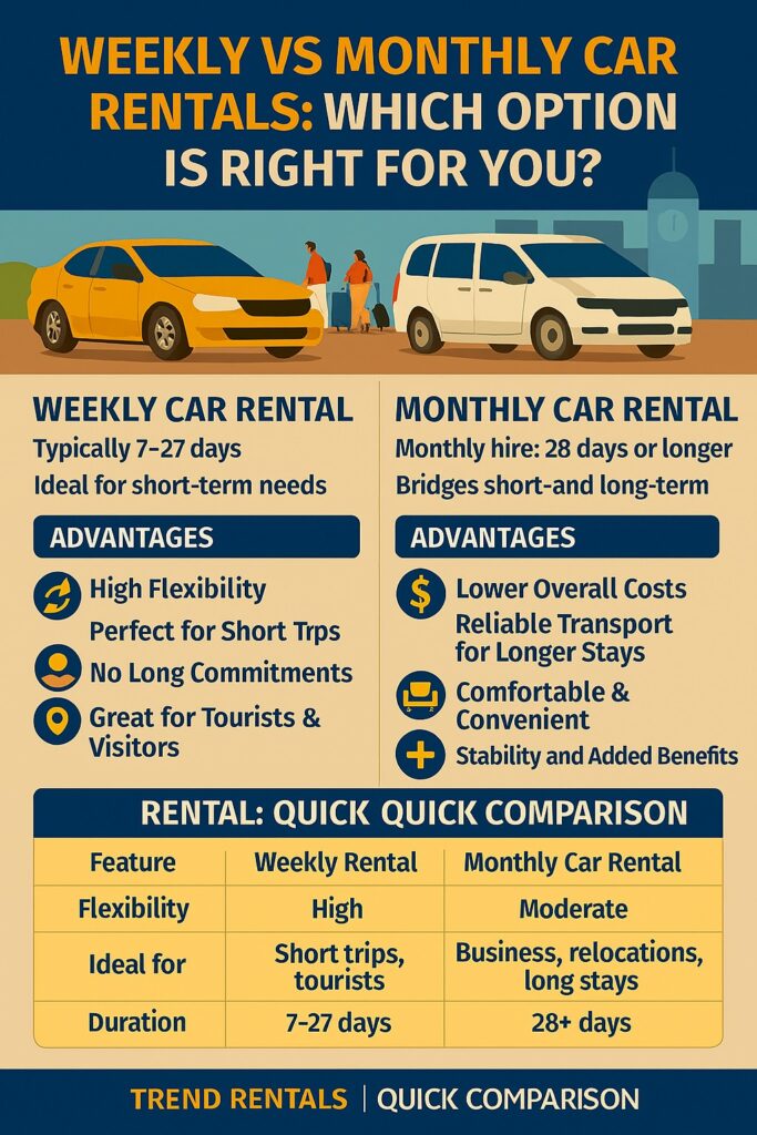 Weekly vs Monthly Car Rentals: Which Option Is Right for You?