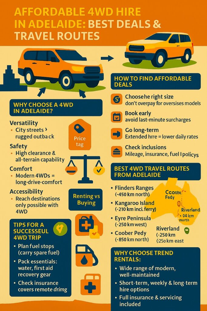 infographic Affordable 4WD Hire in Adelaide: Best Deals & Travel Routes