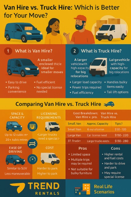van hire vs truck hire which is better for your move infographic