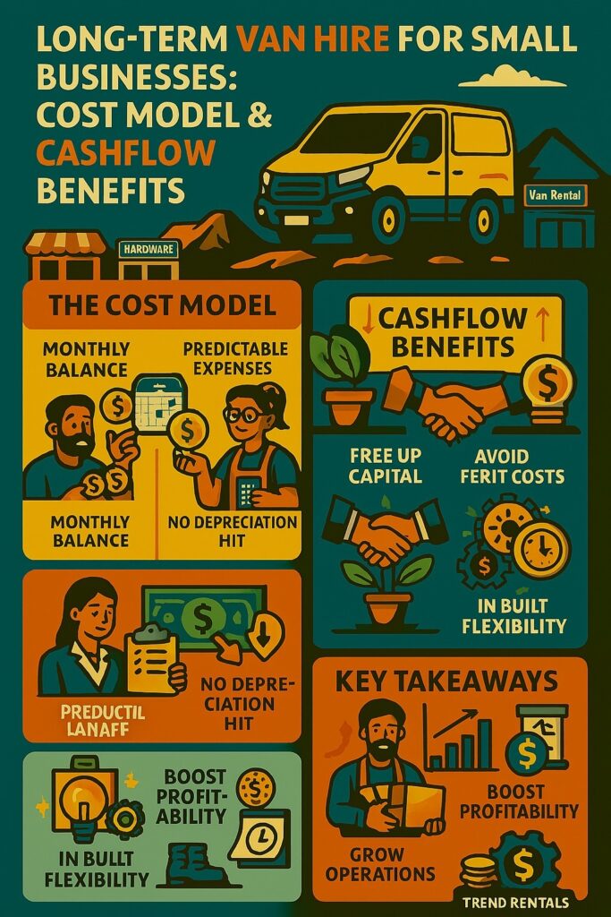 infographic long term van hire for small businesses cost model and cashflow benefits
