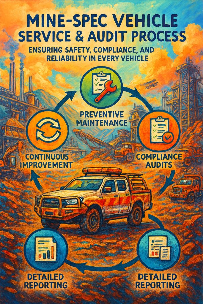 infographic How Trend Rentals Maintains Mine-Spec Vehicles: Service & Audit Process