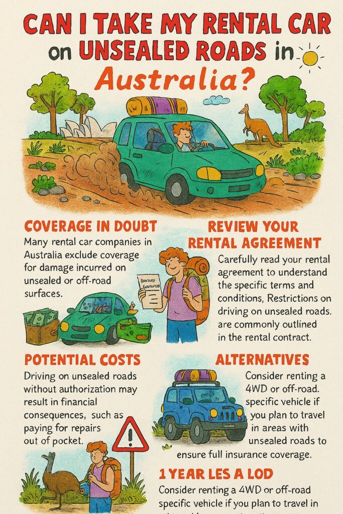 infographic Can I Take My Rental Car on Unsealed Roads in Australia?