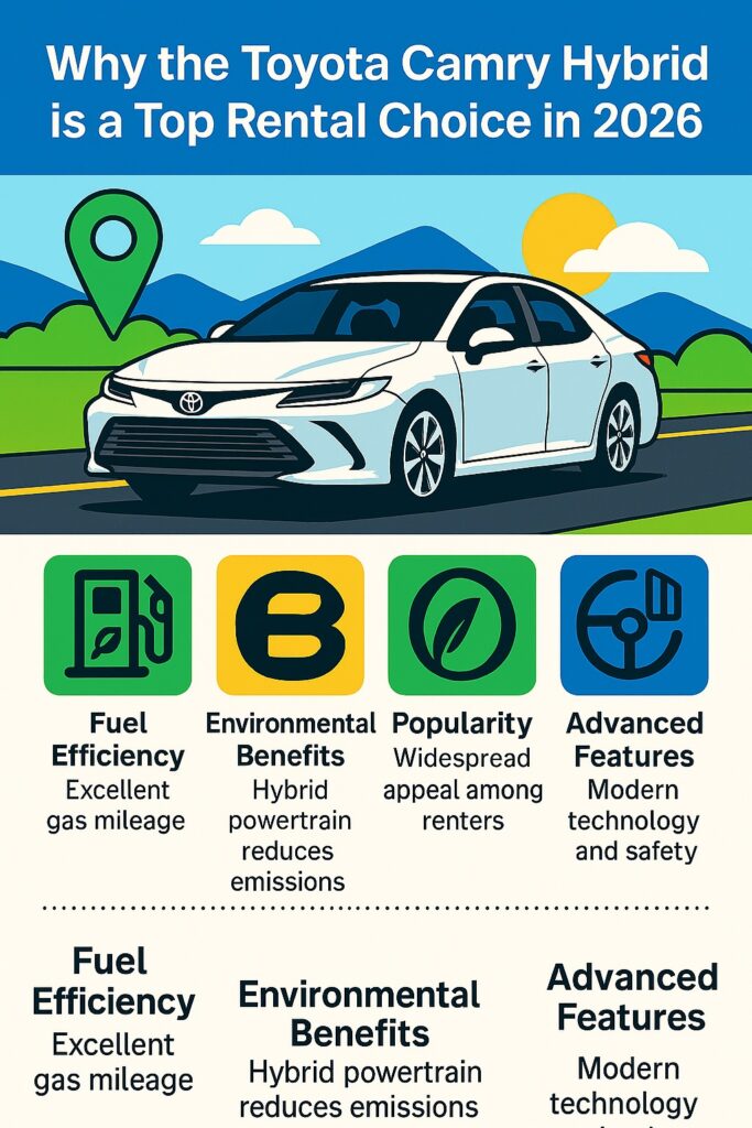 infographic Why the Toyota Camry Hybrid Is a Top Rental Choice in 2026
